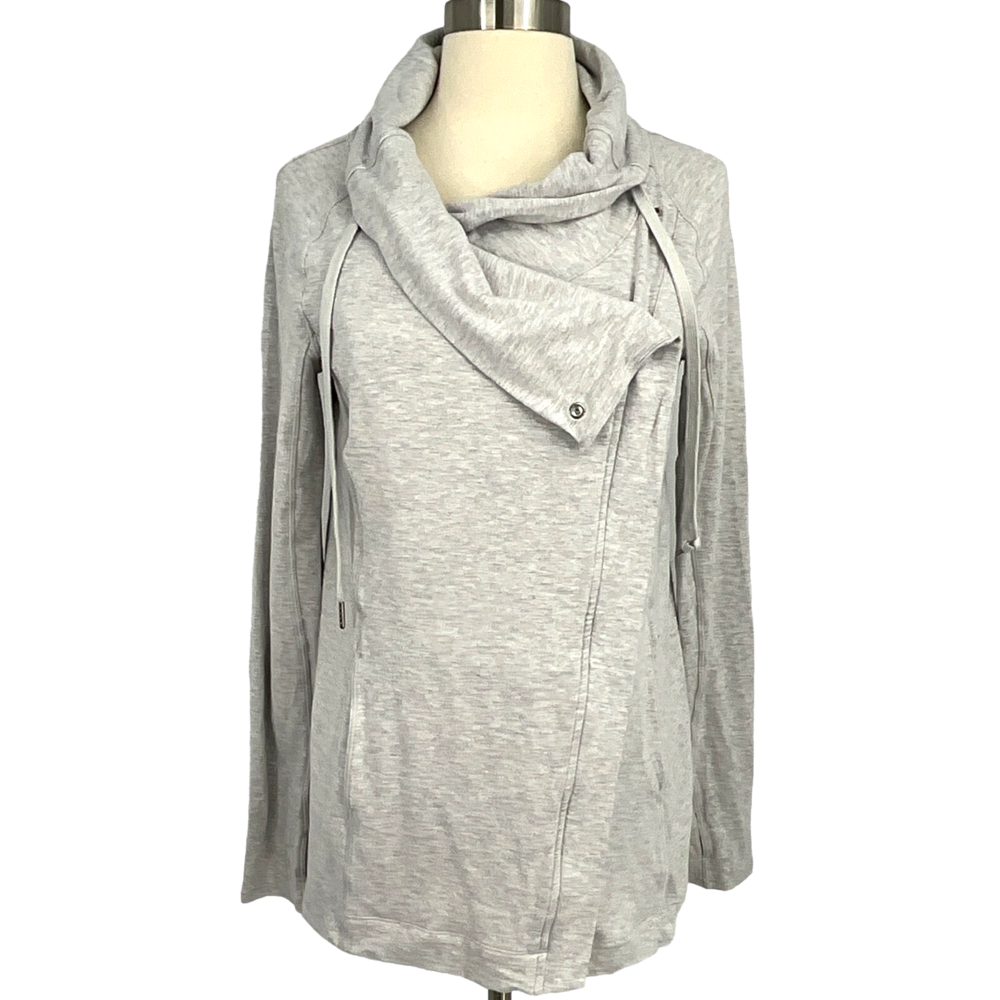 Lululemon Coast Easy Wrap Heathered Core Ultra Light Grey Jacket Size 4 Full Zip